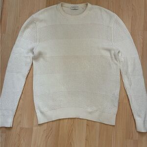 Mens Large Sandro Ribbed knit white sweater